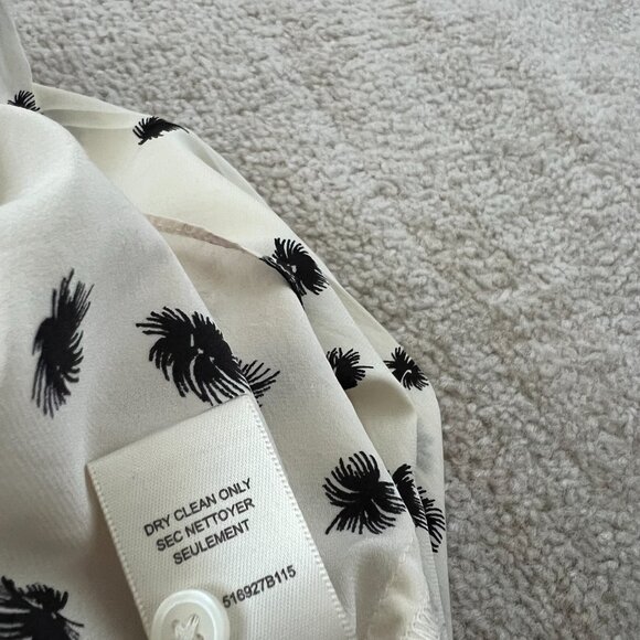 Rebecca Taylor Silk Button Up Printed Blouse Top 8 - Picture 10 of 10